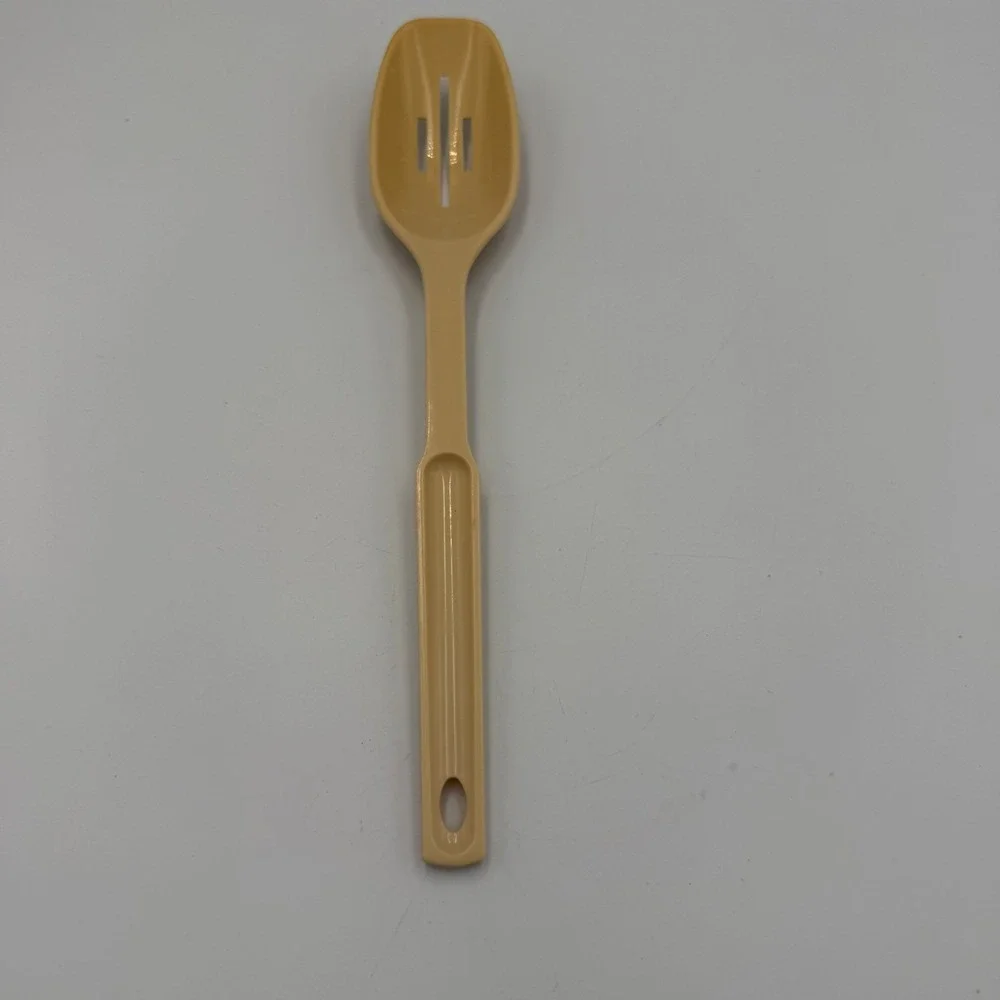 Lustro Ware Vintage Slotted Spoon Plastic Tan Harvest Kitchen Utensil 11.75